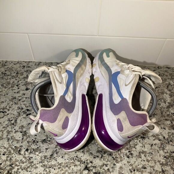 Nike Air Max 270 React Women's Size 10 AT6174-102 White Running Sneakers - Picture 6 of 8